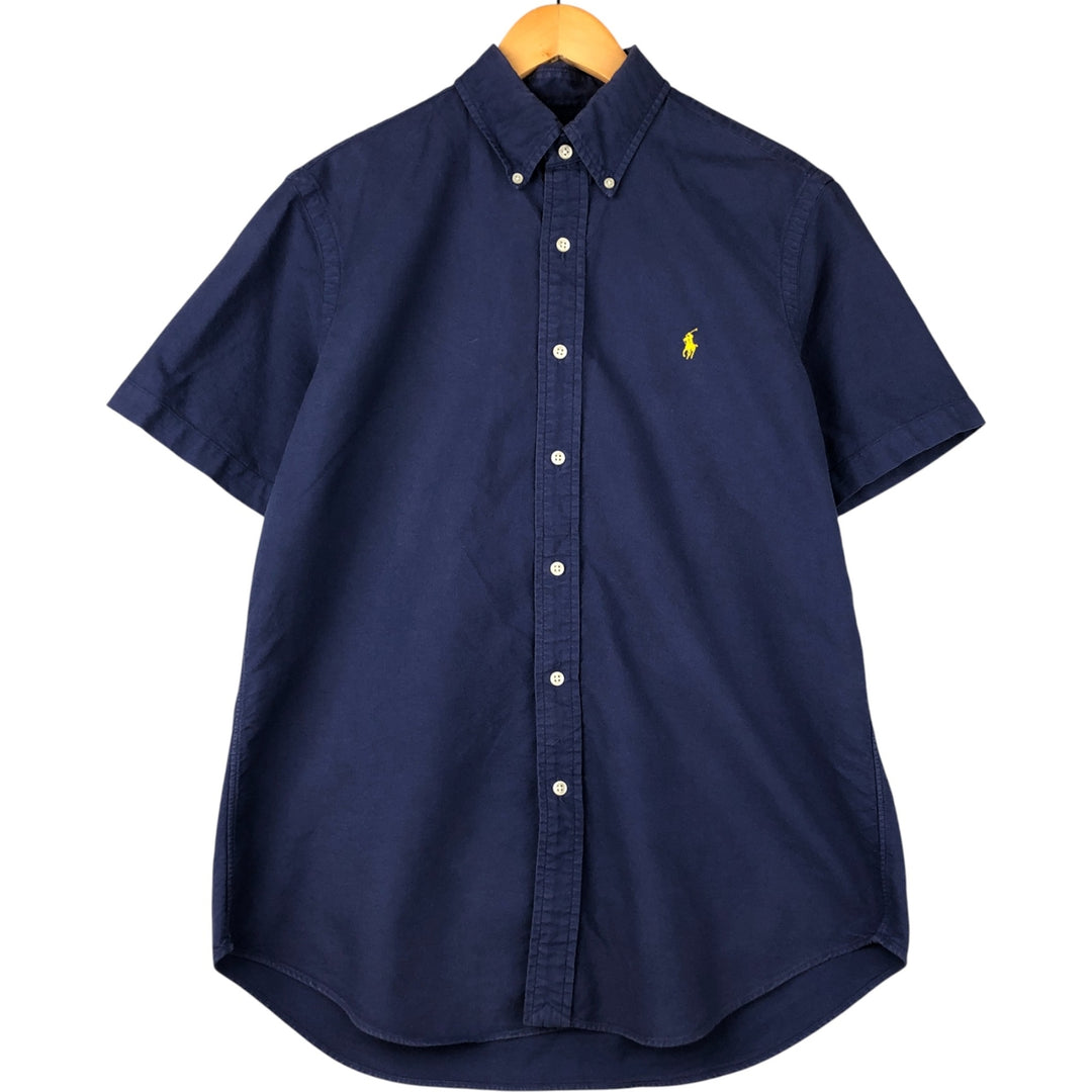Ralph Lauren short sleeve button down shirt, men's size M cotton Navy blue Vintage Second Hand