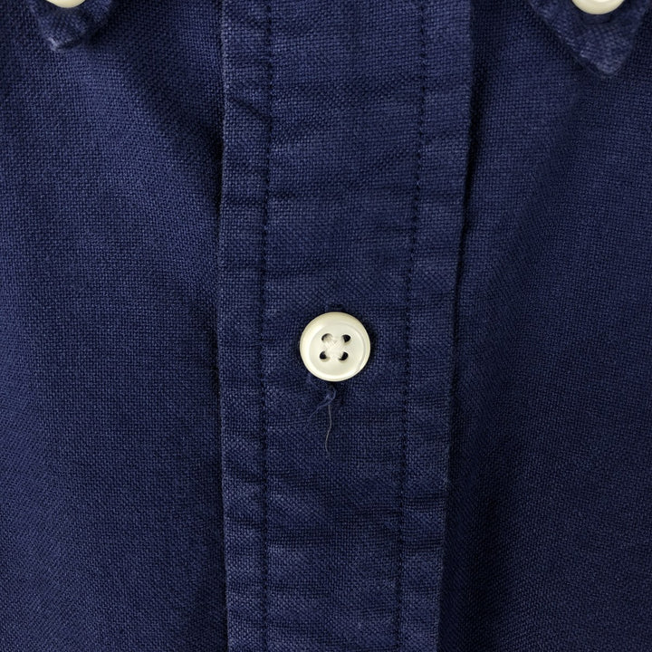 Ralph Lauren short sleeve button down shirt, men's size M cotton Navy blue Vintage Second Hand