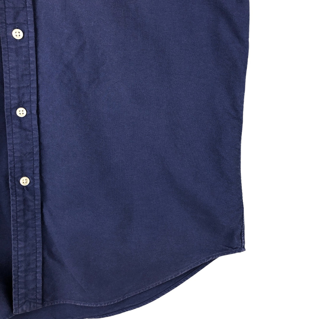 Ralph Lauren short sleeve button down shirt, men's size M cotton Navy blue Vintage Second Hand