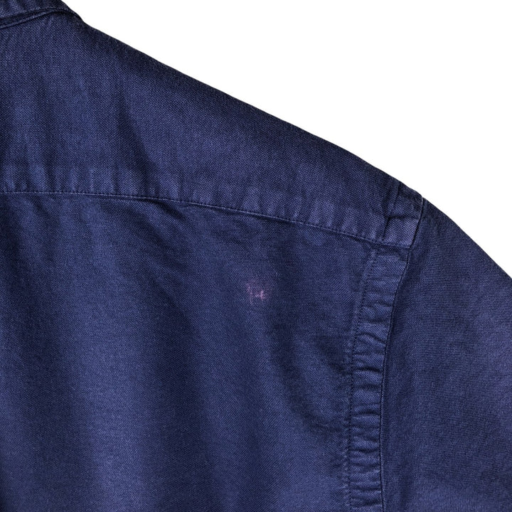 Ralph Lauren short sleeve button down shirt, men's size M cotton Navy blue Vintage Second Hand