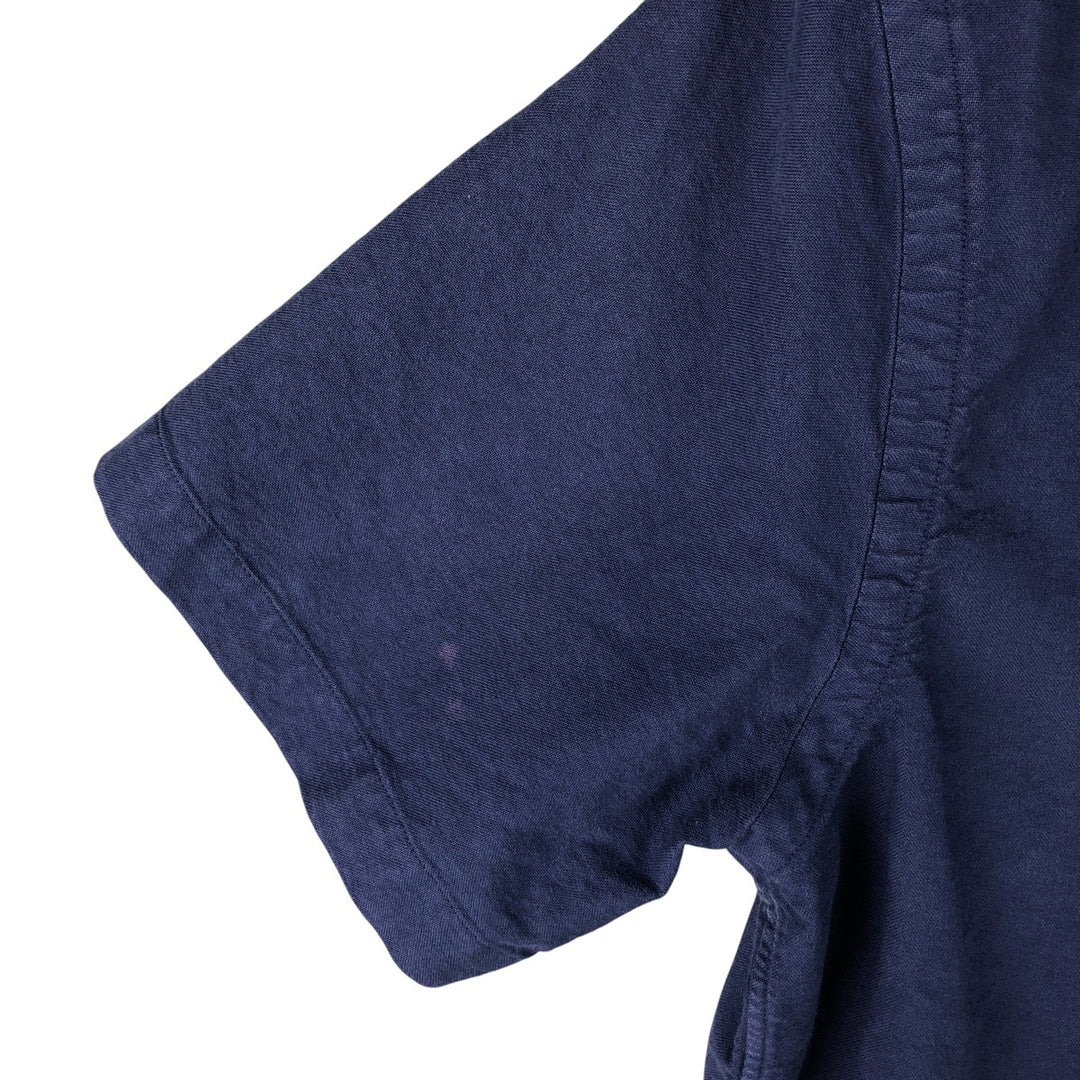 Ralph Lauren short sleeve button down shirt, men's size M cotton Navy blue Vintage Second Hand