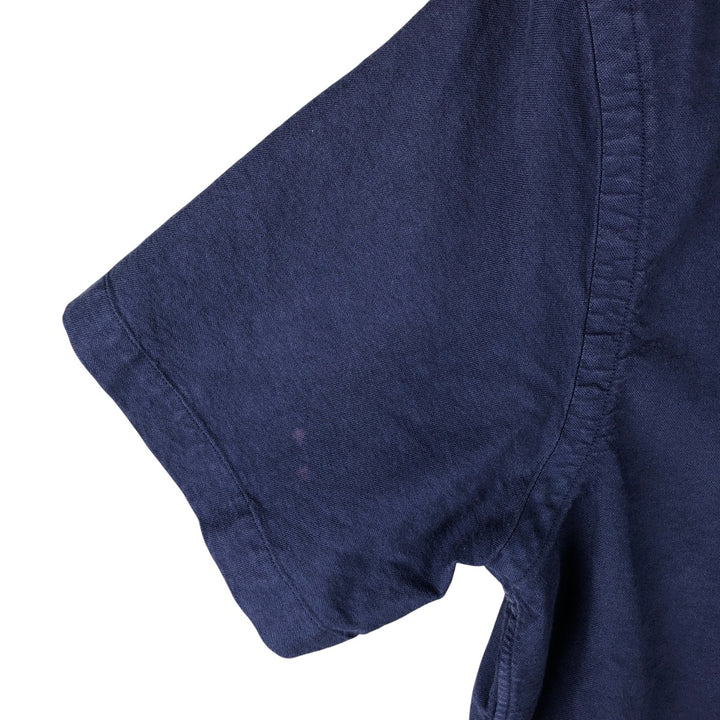 Ralph Lauren short sleeve button down shirt, men's size M cotton Navy blue Vintage Second Hand