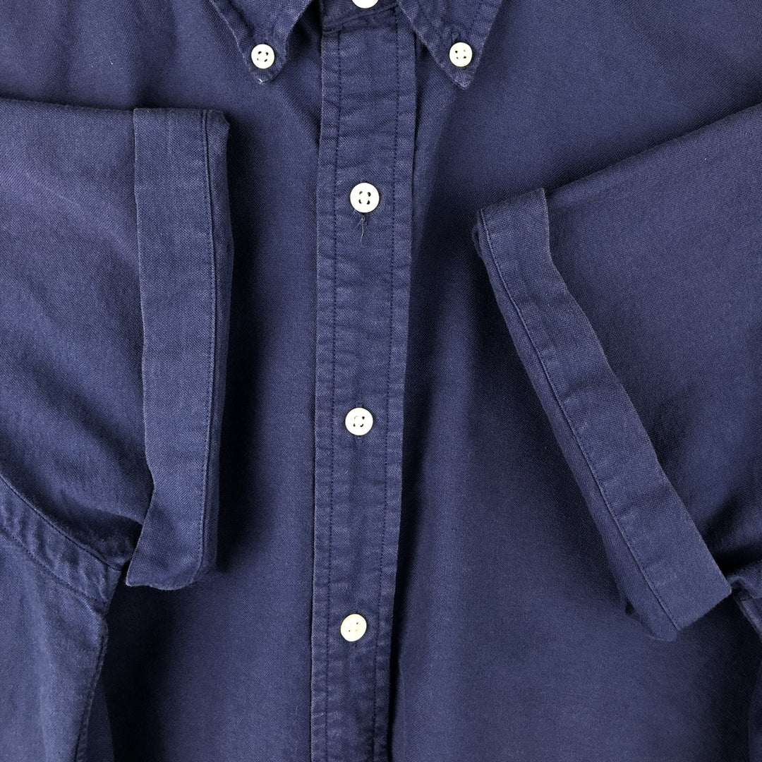 Ralph Lauren short sleeve button down shirt, men's size M cotton Navy blue Vintage Second Hand