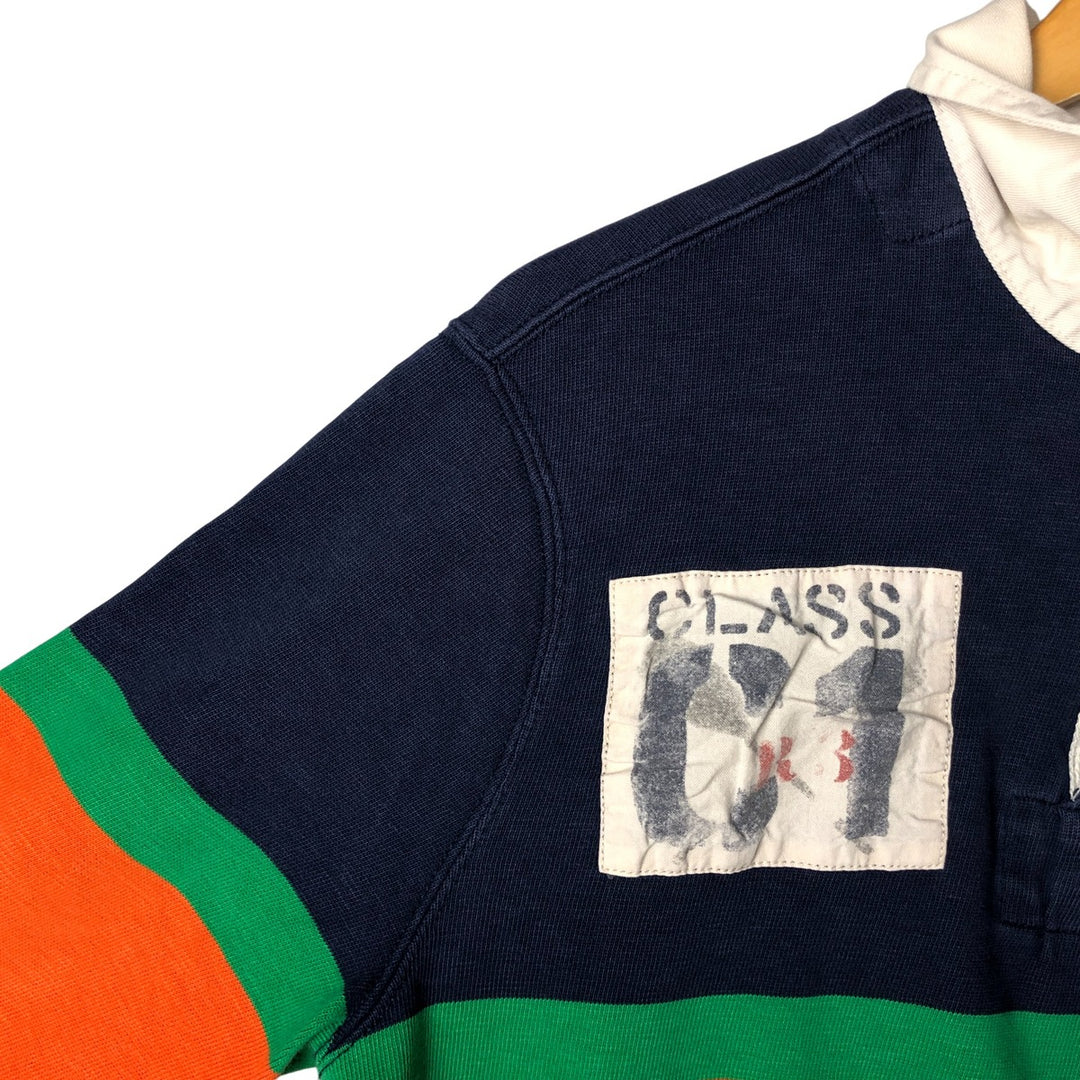 Ralph Lauren POLO by Ralph Lauren Classic Fit Striped Pattern Long Sleeve Rugby Shirt, Men's Size L cotton navy blue type Vintage Second Hand