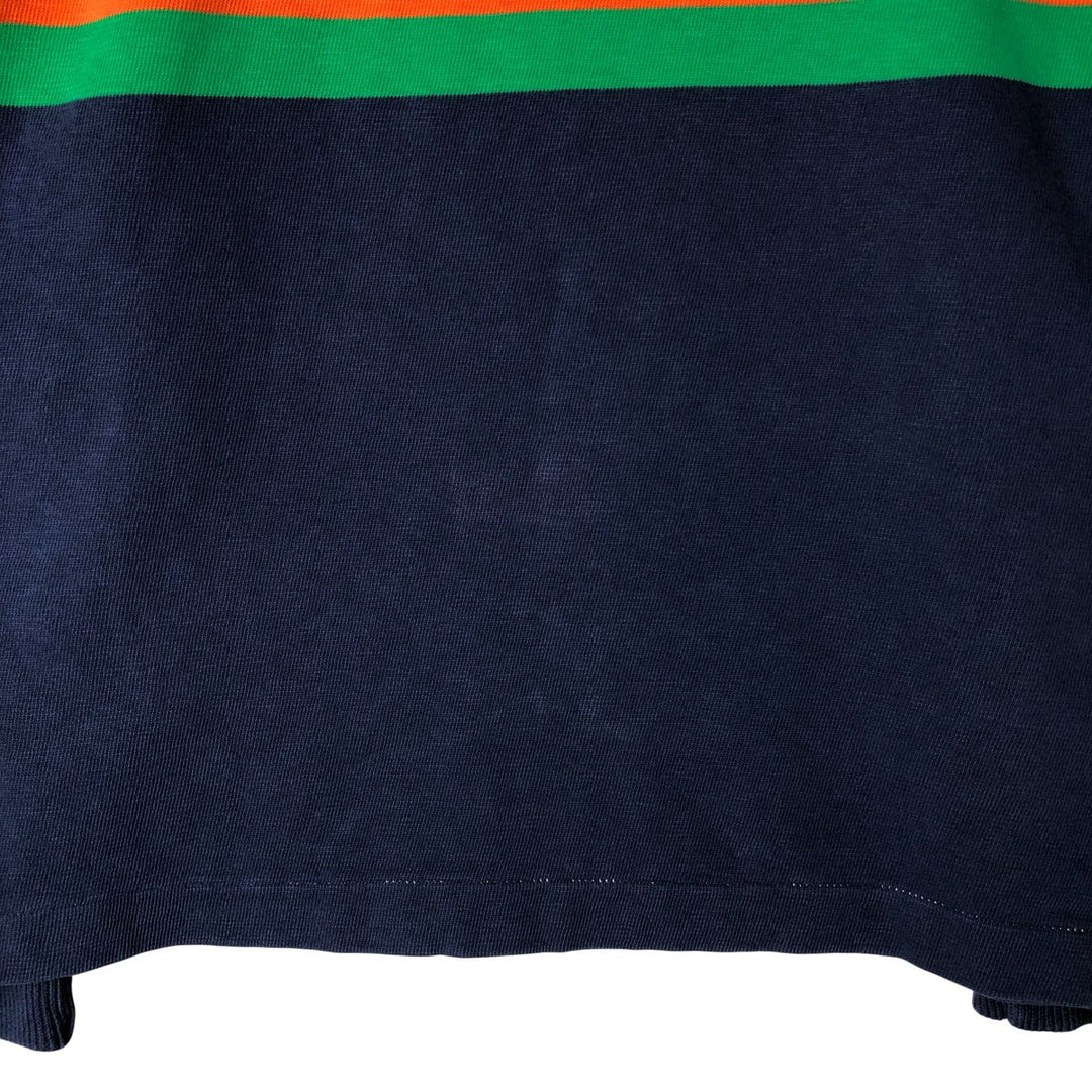 Ralph Lauren POLO by Ralph Lauren Classic Fit Striped Pattern Long Sleeve Rugby Shirt, Men's Size L cotton navy blue type Vintage Second Hand