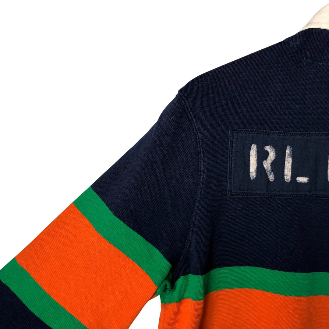 Ralph Lauren POLO by Ralph Lauren Classic Fit Striped Pattern Long Sleeve Rugby Shirt, Men's Size L cotton navy blue type Vintage Second Hand