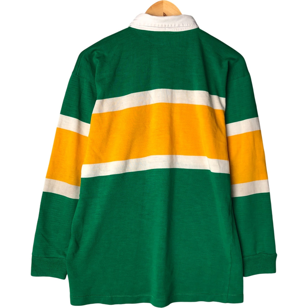 HALBRO SPORTSWEAR Long Sleeve Rugby Shirt, Made in the UK, Men's Size L acrylic green type Vintage Second Hand