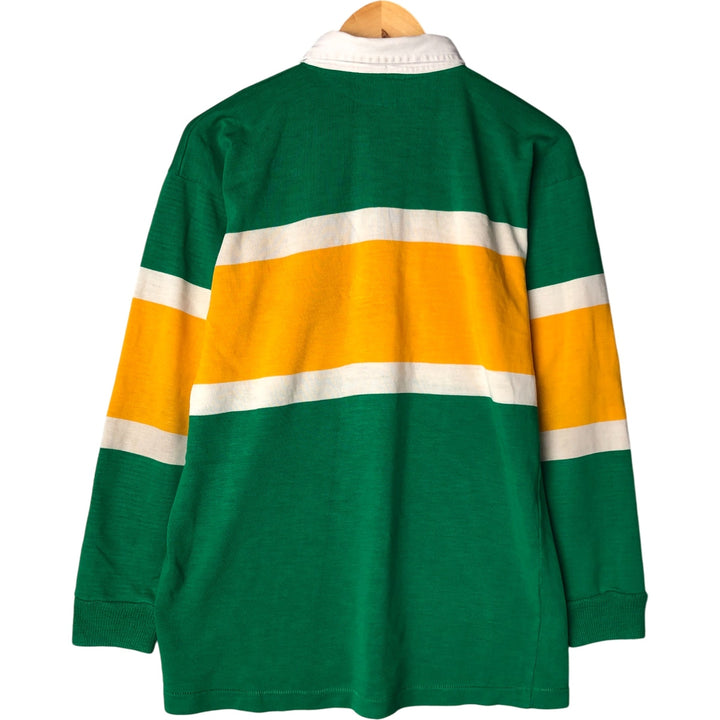 HALBRO SPORTSWEAR Long Sleeve Rugby Shirt, Made in the UK, Men's Size L acrylic green type Vintage Second Hand