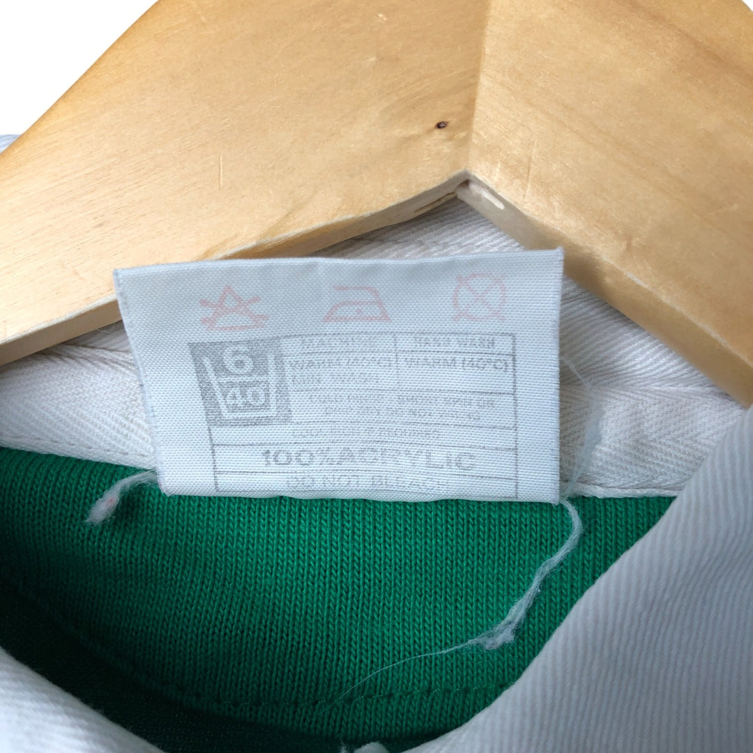 HALBRO SPORTSWEAR Long Sleeve Rugby Shirt, Made in the UK, Men's Size L acrylic green type Vintage Second Hand