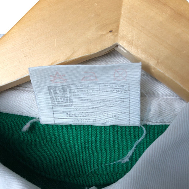 HALBRO SPORTSWEAR Long Sleeve Rugby Shirt, Made in the UK, Men's Size L acrylic green type Vintage Second Hand