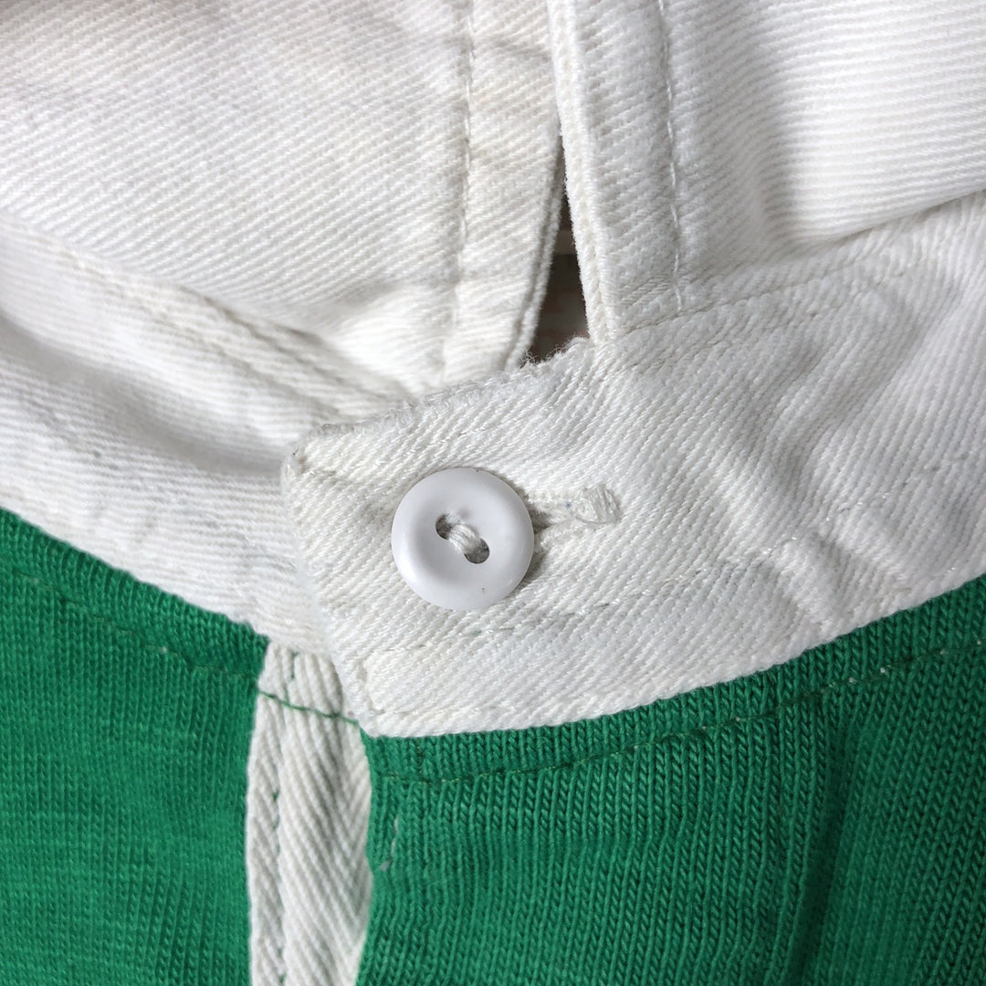 HALBRO SPORTSWEAR Long Sleeve Rugby Shirt, Made in the UK, Men's Size L acrylic green type Vintage Second Hand