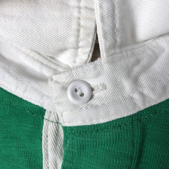 HALBRO SPORTSWEAR Long Sleeve Rugby Shirt, Made in the UK, Men's Size L acrylic green type Vintage Second Hand
