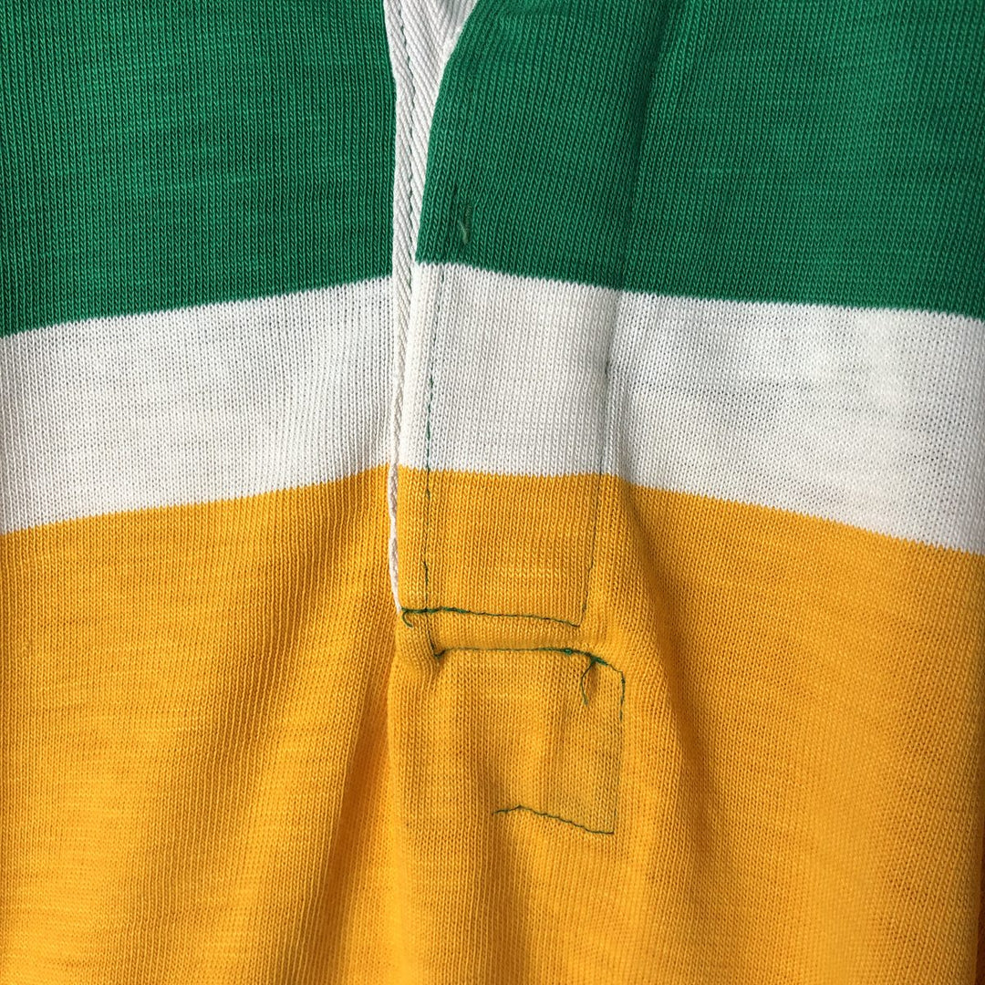 HALBRO SPORTSWEAR Long Sleeve Rugby Shirt, Made in the UK, Men's Size L acrylic green type Vintage Second Hand