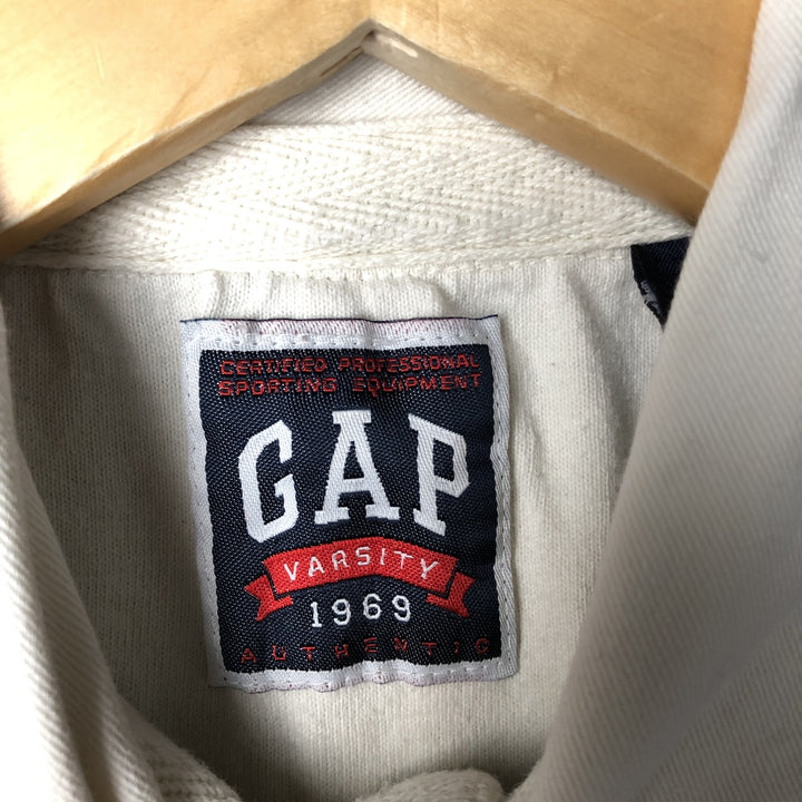 90'S GAP Old Gap Border Pattern Long Sleeve Rugby Shirt Men's M Size Vintage cotton white type Vintage Second Hand
