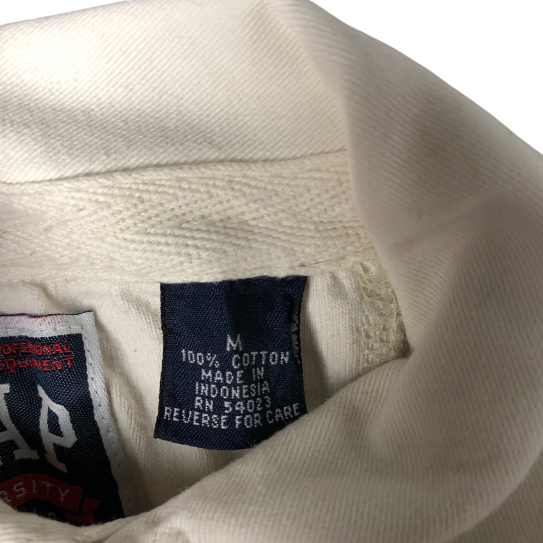 90'S GAP Old Gap Border Pattern Long Sleeve Rugby Shirt Men's M Size Vintage cotton white type Vintage Second Hand