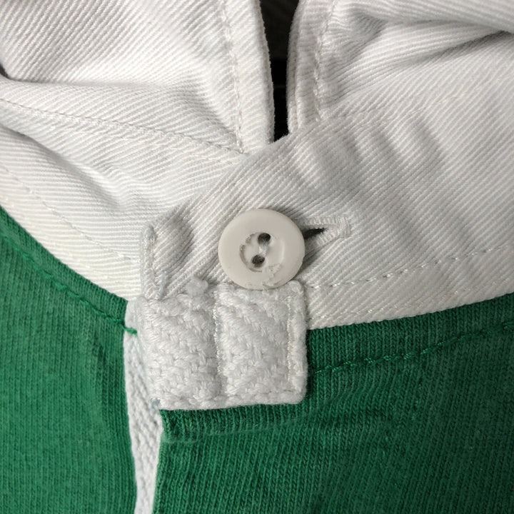 Ralph Lauren POLO by Ralph Lauren Striped Pattern Long Sleeve Rugby Shirt Men's XL cotton green type Vintage Second Hand