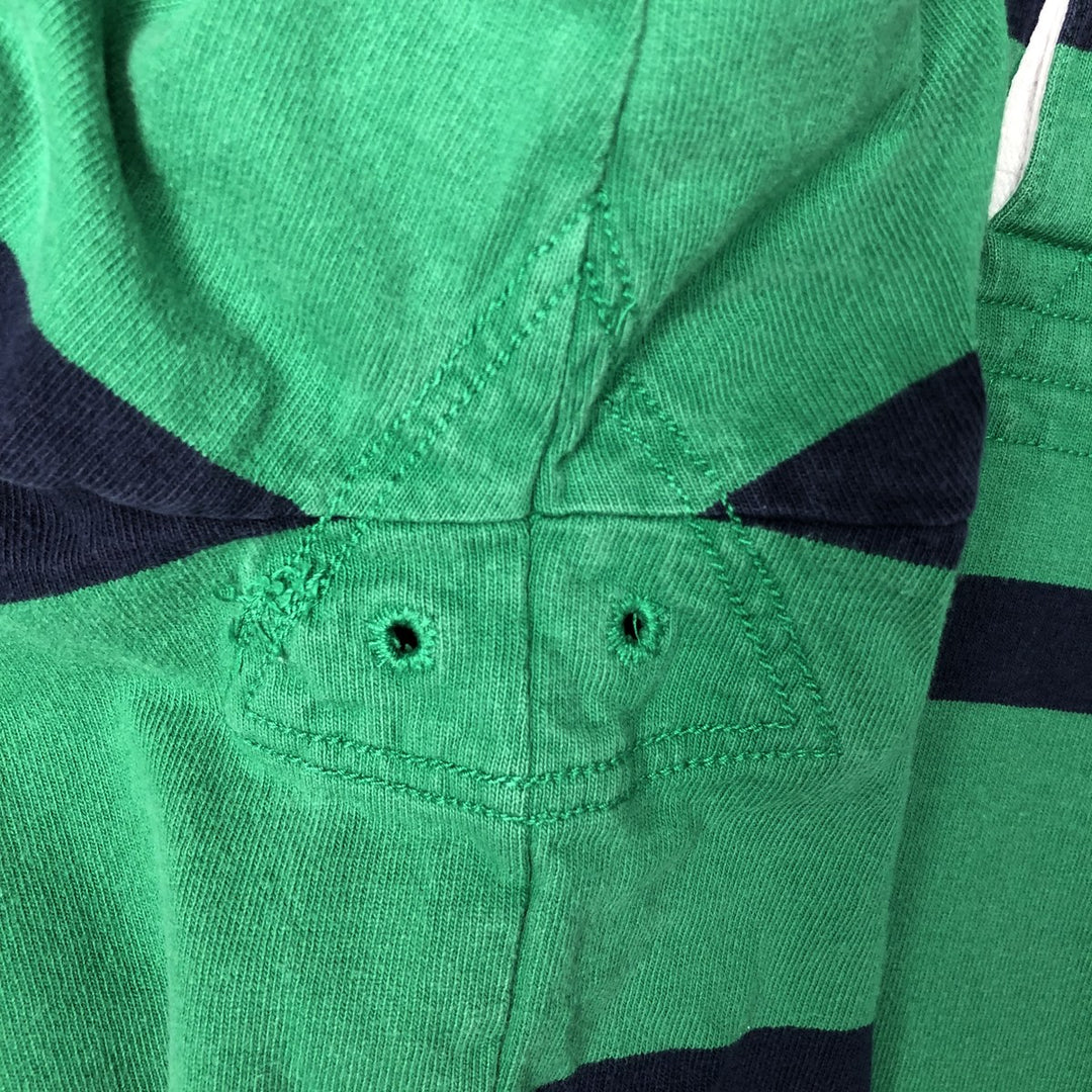 Ralph Lauren POLO by Ralph Lauren Striped Pattern Long Sleeve Rugby Shirt Men's XL cotton green type Vintage Second Hand