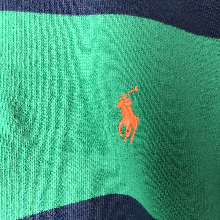 Ralph Lauren POLO by Ralph Lauren Striped Pattern Long Sleeve Rugby Shirt Men's XL cotton green type Vintage Second Hand