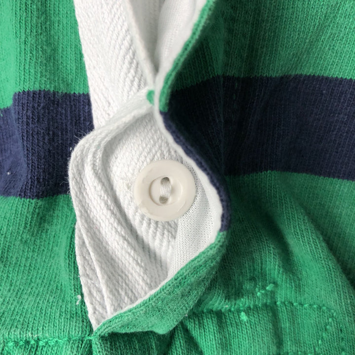 Ralph Lauren POLO by Ralph Lauren Striped Pattern Long Sleeve Rugby Shirt Men's XL cotton green type Vintage Second Hand