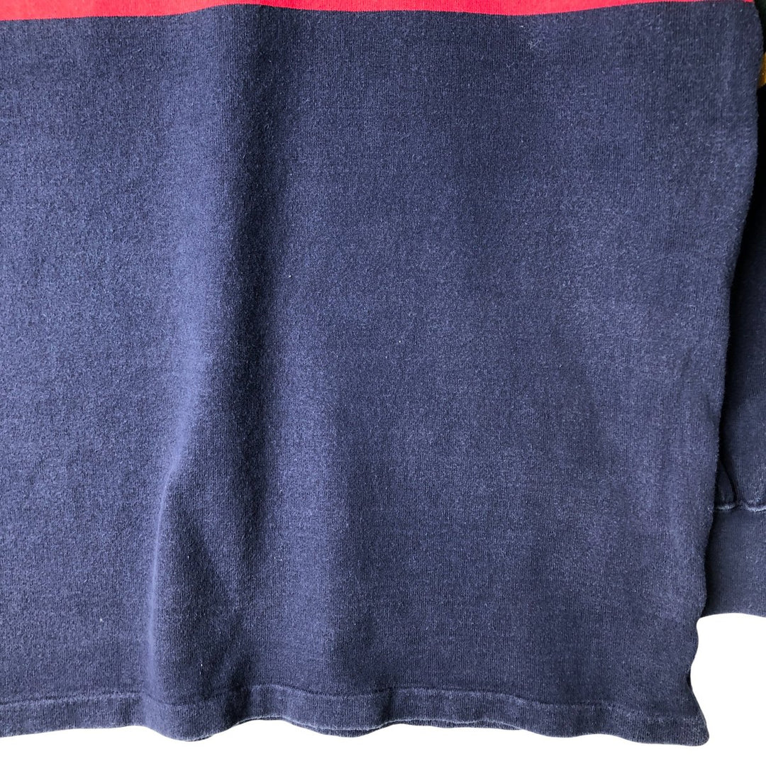 90'S GAP Vintage Striped Pattern Long Sleeve Rugby Shirt, Men's XL cotton navy blue type Vintage Second Hand