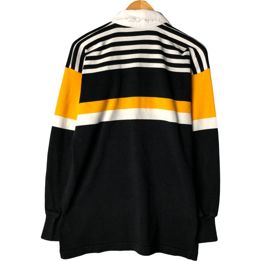 90'S Canterbury Multi-Border Long Sleeve Rugby Shirt, Men's Size XL, Vintage cotton white type Vintage Second Hand