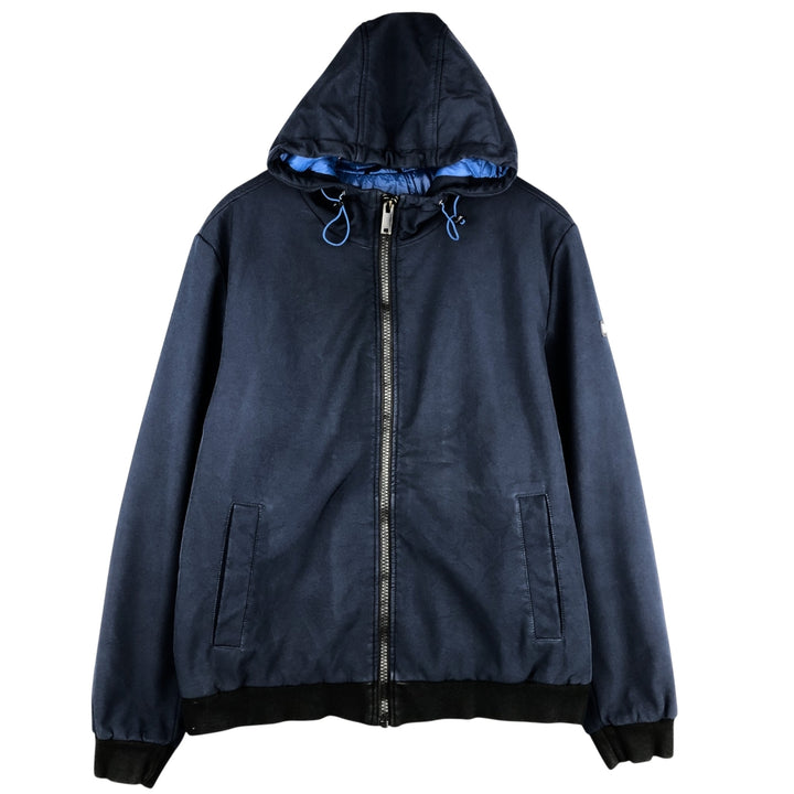 DKNY Softshell Padded Puffer Jacket, Men's Size L polyester navy blue type Vintage Second Hand