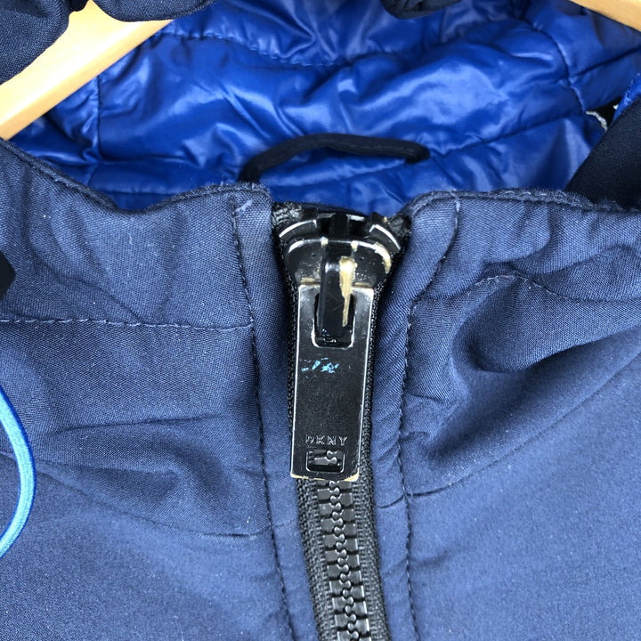 DKNY Softshell Padded Puffer Jacket, Men's Size L polyester navy blue type Vintage Second Hand