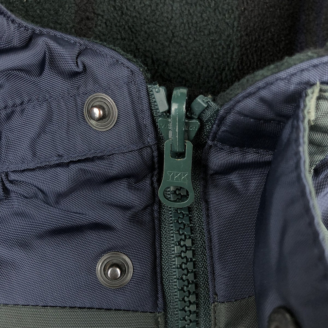 90'S Nautica Stripe Pattern Multi-Stripe Reversible Nylon Jacket/Fleece Jacket, Men's XXL Nylon Green type dark green Vintage Second Hand