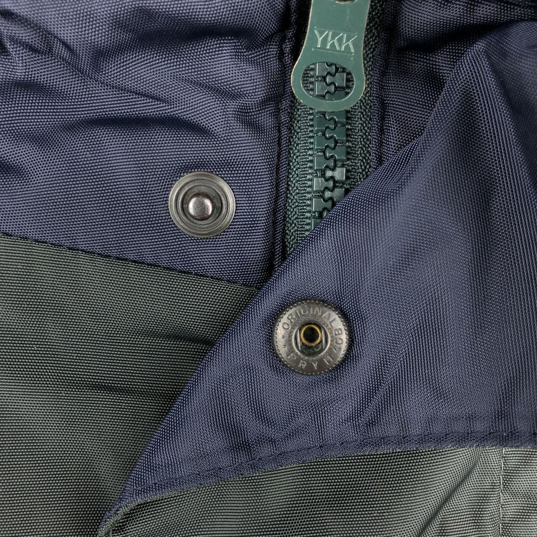 90'S Nautica Stripe Pattern Multi-Stripe Reversible Nylon Jacket/Fleece Jacket, Men's XXL Nylon Green type dark green Vintage Second Hand