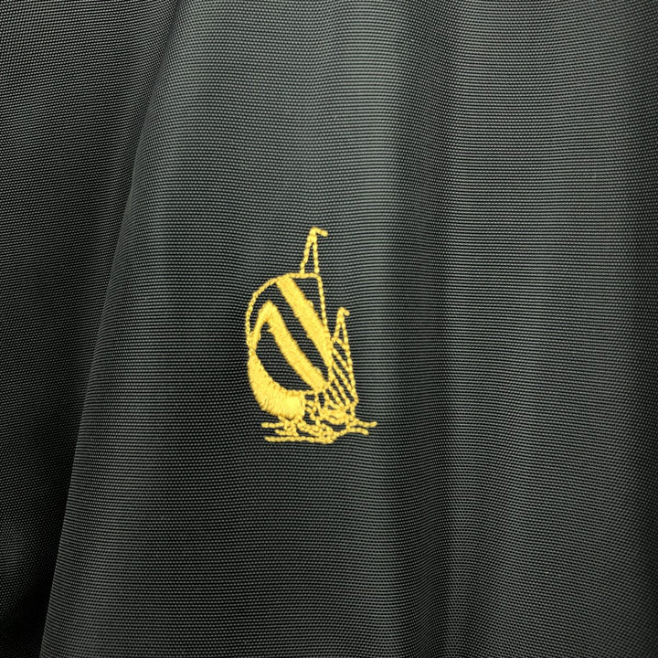 90'S Nautica Stripe Pattern Multi-Stripe Reversible Nylon Jacket/Fleece Jacket, Men's XXL Nylon Green type dark green Vintage Second Hand