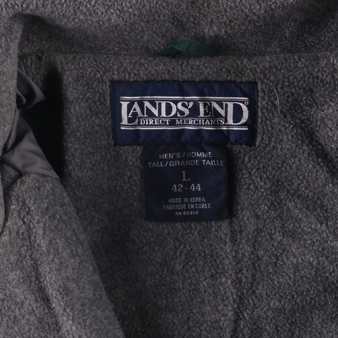 2000'S Lands End padded puffer jacket, men's size L Nylon green type Vintage Second Hand