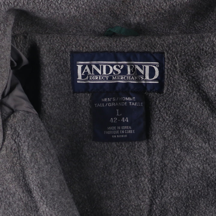 2000'S Lands End padded puffer jacket, men's size L Nylon green type Vintage Second Hand