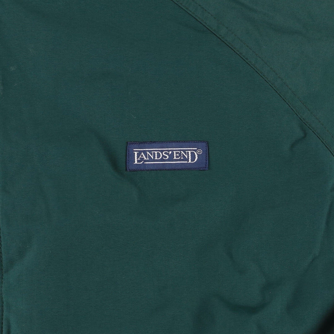 2000'S Lands End padded puffer jacket, men's size L Nylon green type Vintage Second Hand