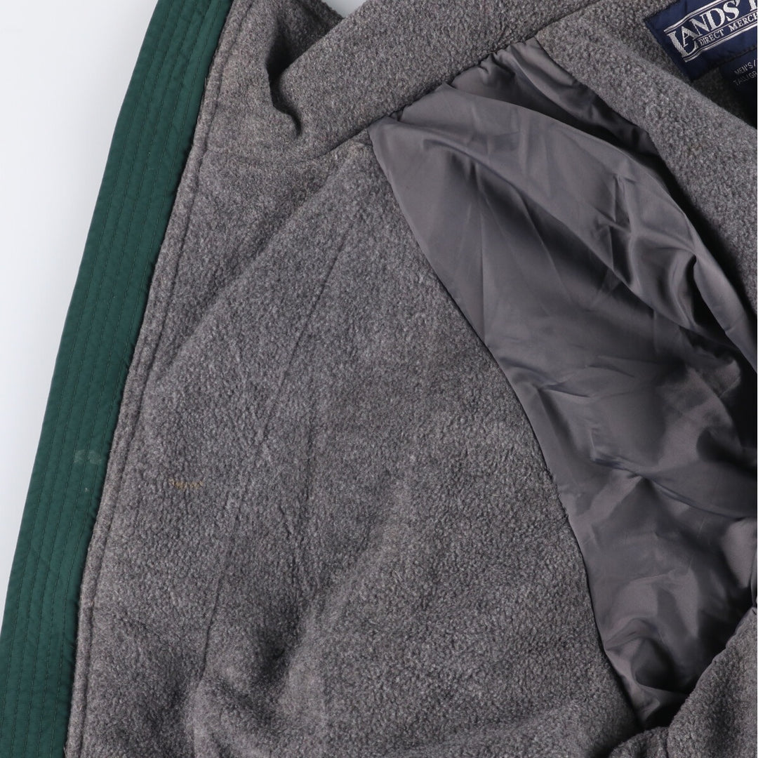 2000'S Lands End padded puffer jacket, men's size L Nylon green type Vintage Second Hand