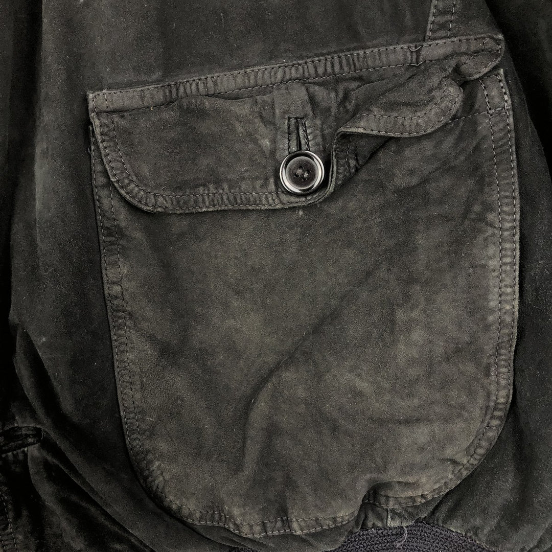 VERA PELLE suede leather jacket, men's size XL, vintage Genuine Leather Suede Leather black type Vintage Second Hand