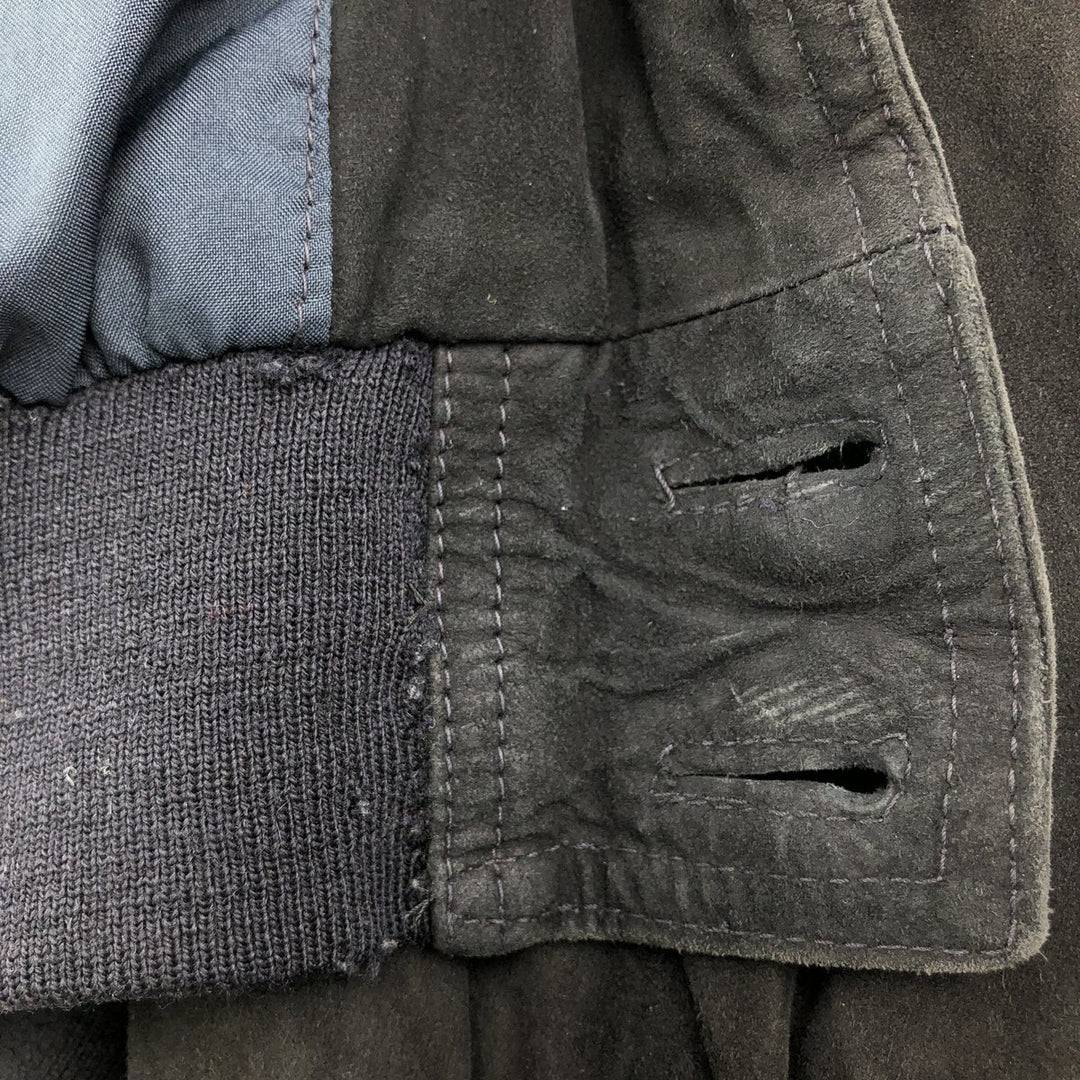 VERA PELLE suede leather jacket, men's size XL, vintage Genuine Leather Suede Leather black type Vintage Second Hand
