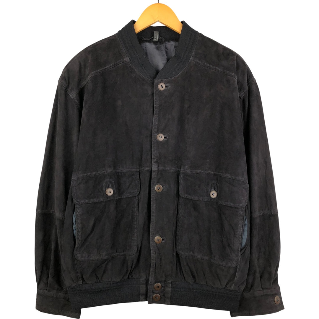 Poletti STUDIO Suede Leather Blouson Men's XL Genuine Leather Suede Leather black type Vintage Second Hand