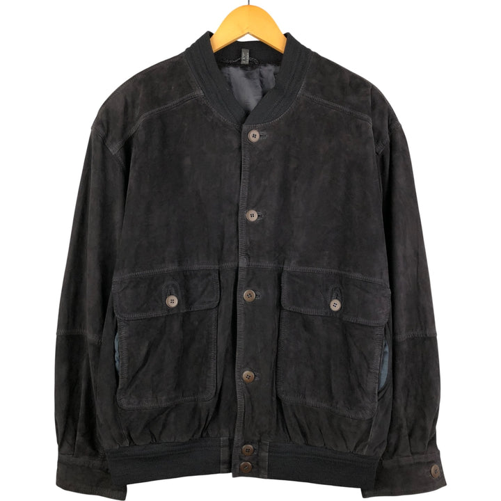 Poletti STUDIO Suede Leather Blouson Men's XL Genuine Leather Suede Leather black type Vintage Second Hand