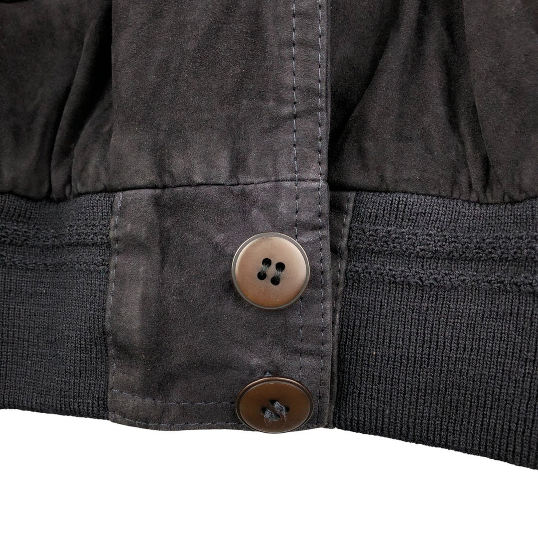 Poletti STUDIO Suede Leather Blouson Men's XL Genuine Leather Suede Leather black type Vintage Second Hand