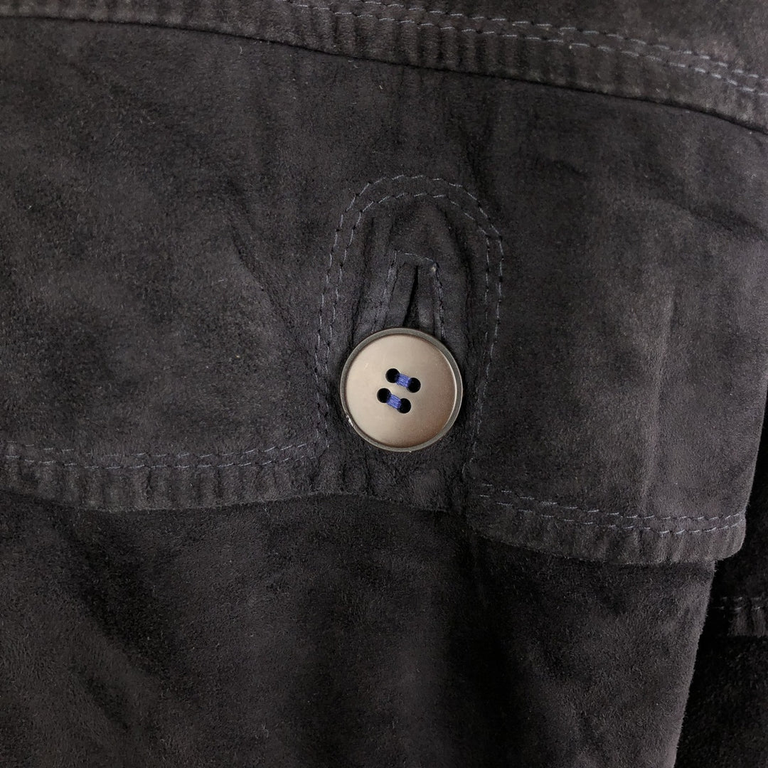 Poletti STUDIO Suede Leather Blouson Men's XL Genuine Leather Suede Leather black type Vintage Second Hand