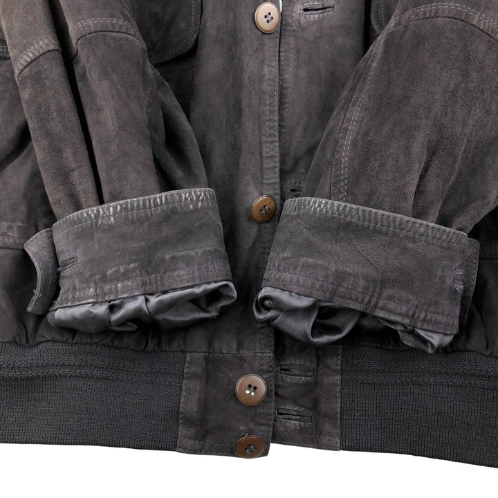 Poletti STUDIO Suede Leather Blouson Men's XL Genuine Leather Suede Leather black type Vintage Second Hand