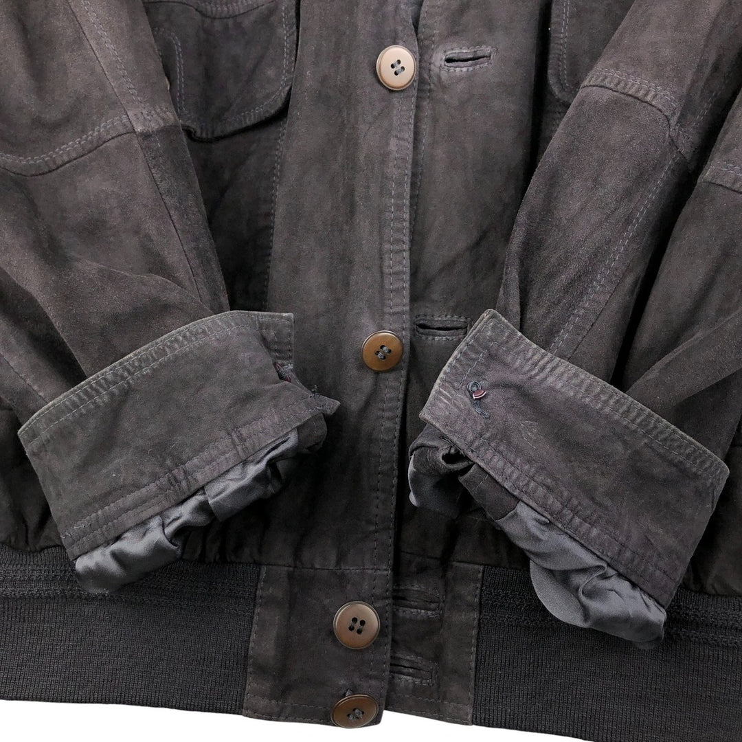 Poletti STUDIO Suede Leather Blouson Men's XL Genuine Leather Suede Leather black type Vintage Second Hand
