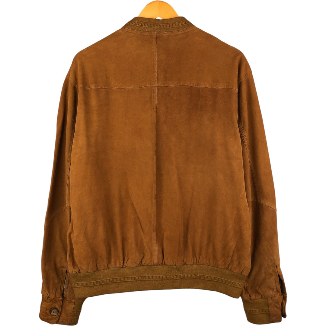 COMMANDER suede leather blouson, men's size L Genuine Leather Suede Leather beige type brown Vintage Second Hand