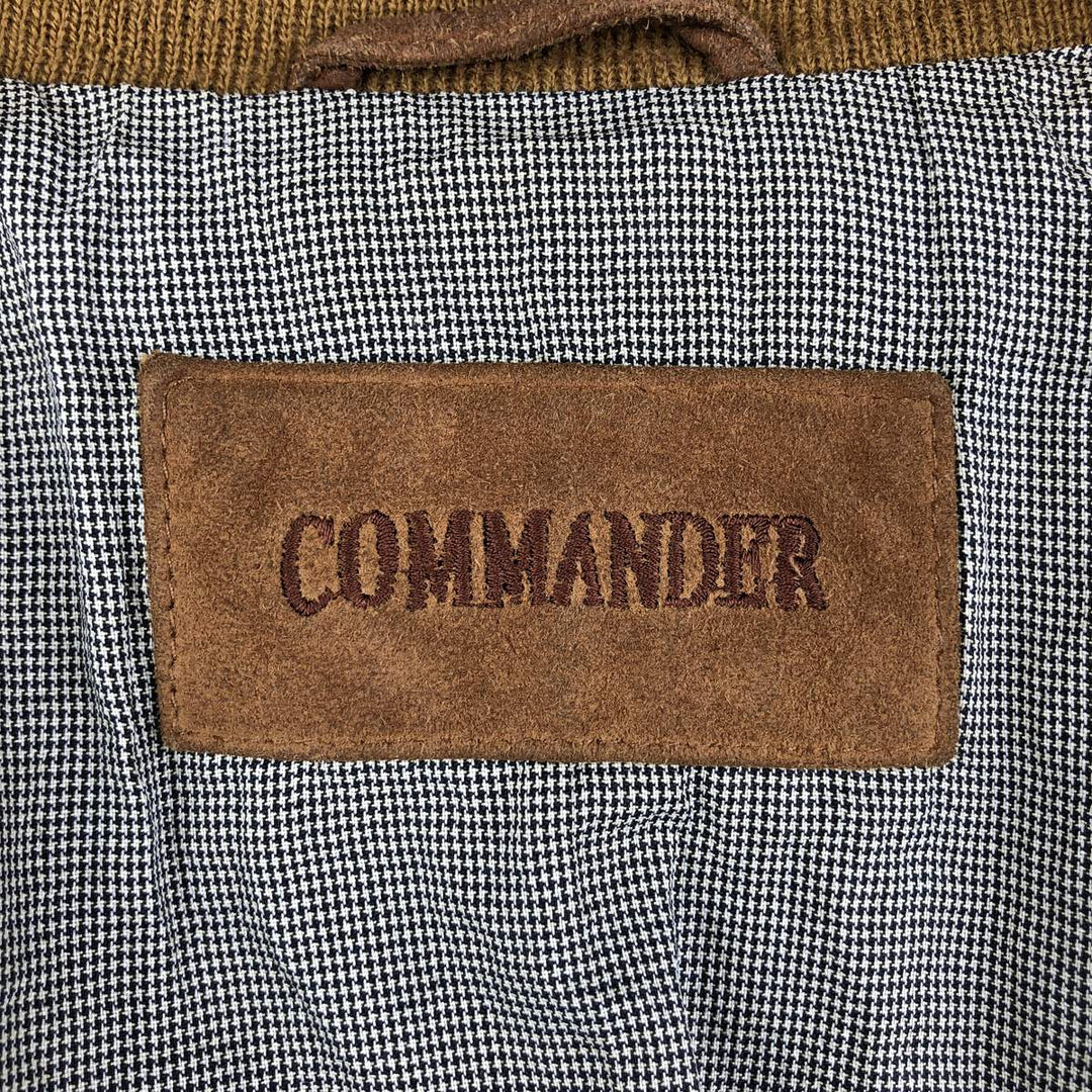 COMMANDER suede leather blouson, men's size L Genuine Leather Suede Leather beige type brown Vintage Second Hand