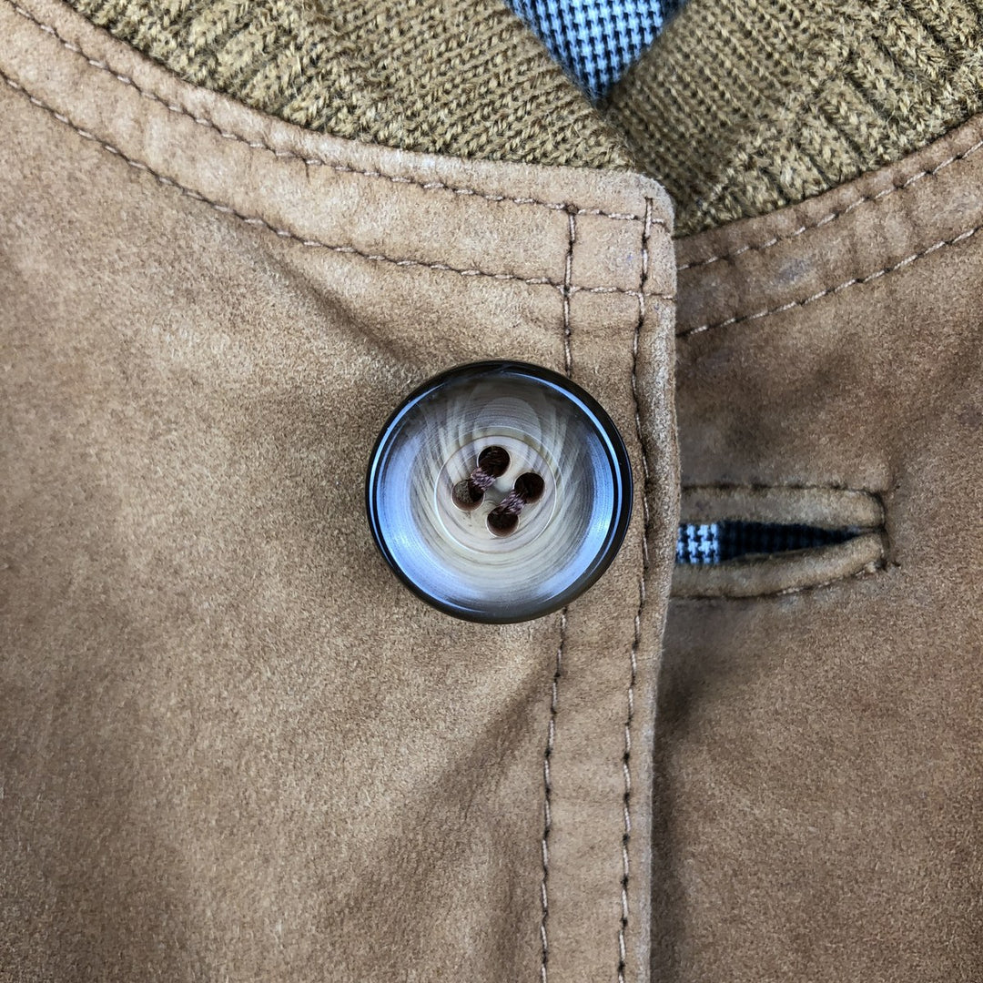 COMMANDER suede leather blouson, men's size L Genuine Leather Suede Leather beige type brown Vintage Second Hand