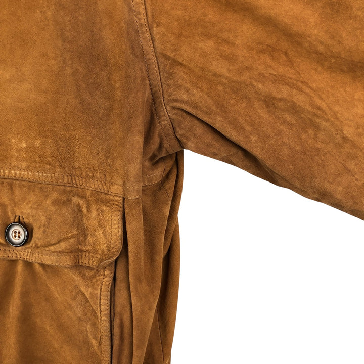 COMMANDER suede leather blouson, men's size L Genuine Leather Suede Leather beige type brown Vintage Second Hand