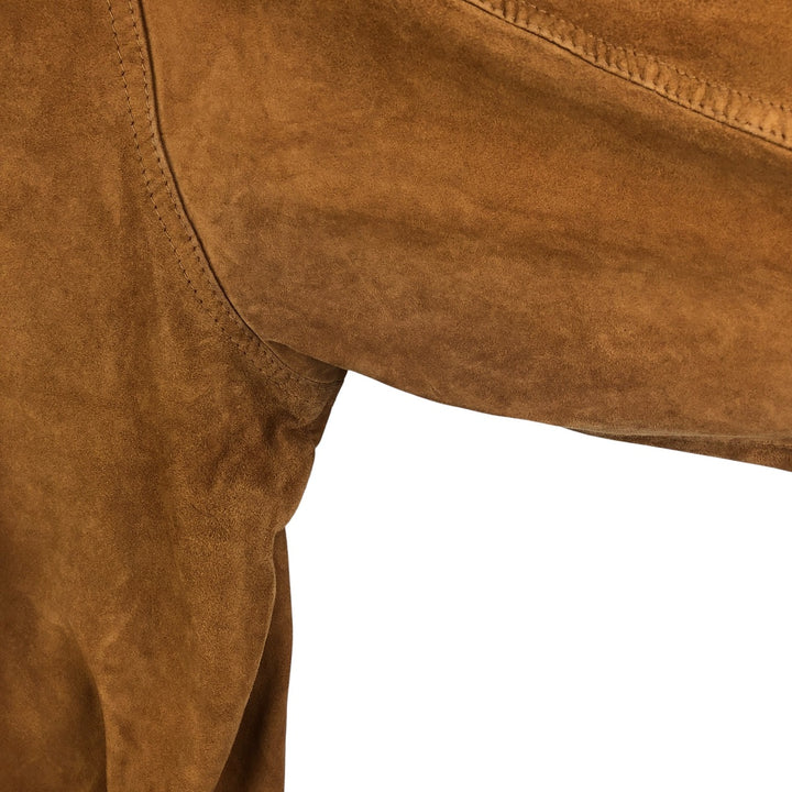 COMMANDER suede leather blouson, men's size L Genuine Leather Suede Leather beige type brown Vintage Second Hand