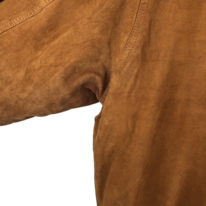 COMMANDER suede leather blouson, men's size L Genuine Leather Suede Leather beige type brown Vintage Second Hand