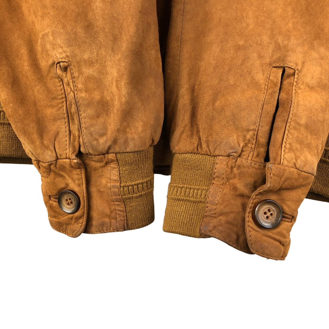 COMMANDER suede leather blouson, men's size L Genuine Leather Suede Leather beige type brown Vintage Second Hand