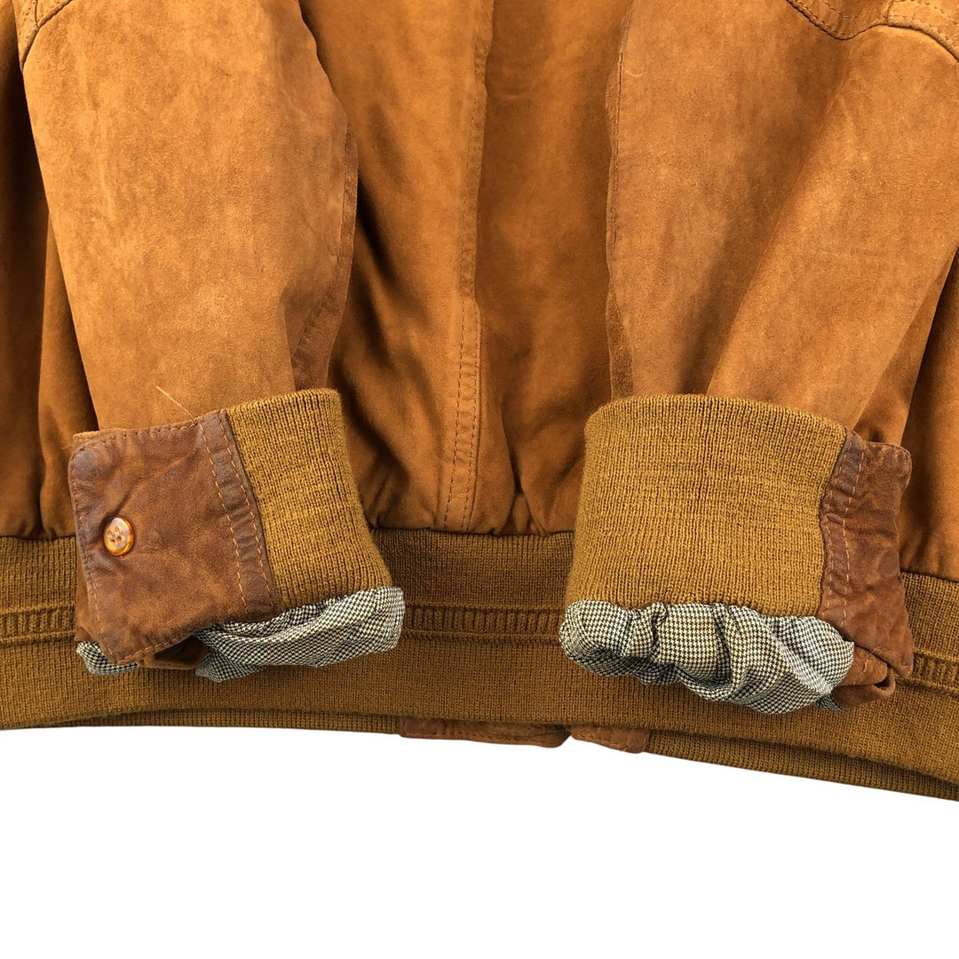 COMMANDER suede leather blouson, men's size L Genuine Leather Suede Leather beige type brown Vintage Second Hand